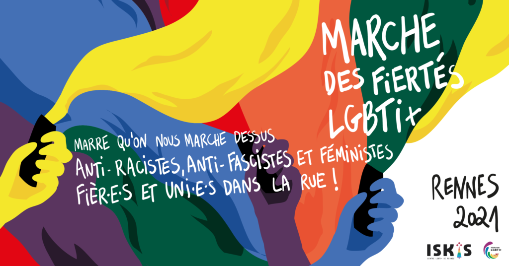 Visuel de la Marche des Fiertés LGBTI+ 2021 de Rennes